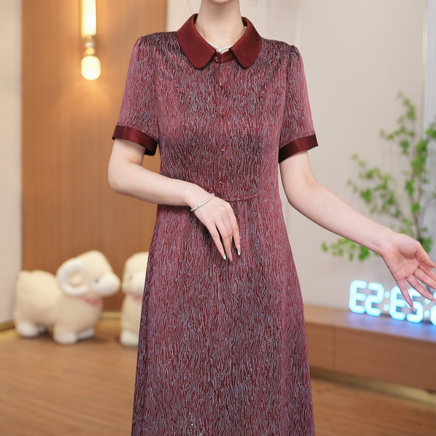 【直播专享】桑蚕丝裙子女夏季国风2025新款连衣裙真丝中式显瘦