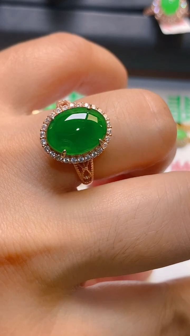 【闪购商品】翡翠耳饰银S925镶嵌天然A货翡翠1