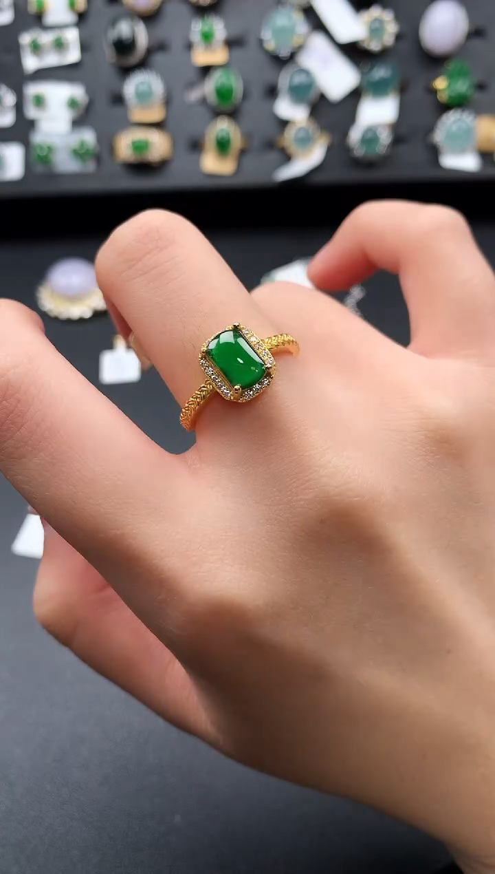 【闪购商品】翡翠戒指银S925镶嵌21412