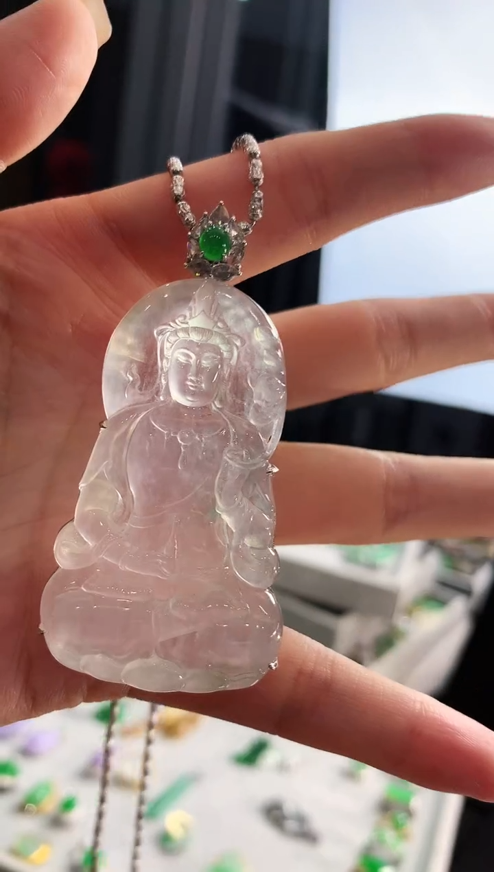 【闪购商品】翡翠吊坠(不含链)18K金镶嵌吊坠