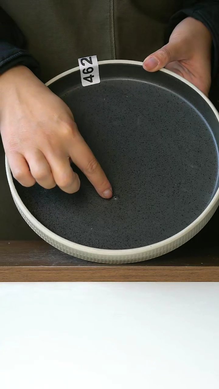 【闪购商品】陶瓷462粗陶瑕直身盘22cm@4-2@
