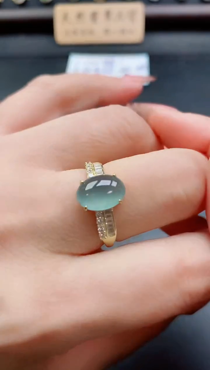 银S925镶嵌戒指翡翠1