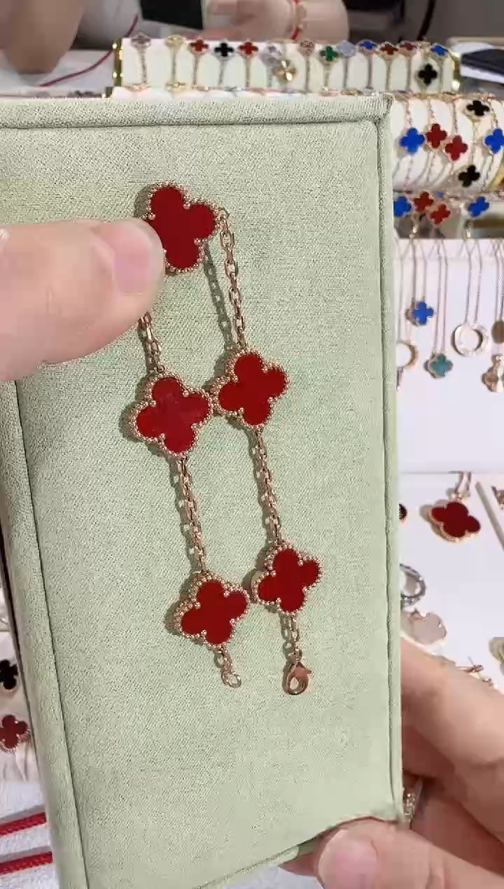 【闪购商品】玛瑙/玉髓手链18K金镶嵌18K玫瑰金红玛瑙手链