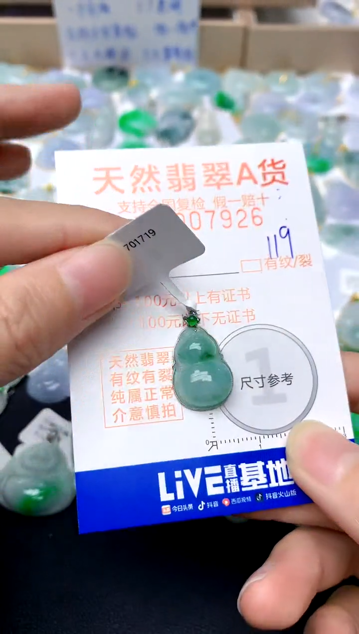 【闪购商品】翡翠颈饰18K金镶嵌天然A货翡翠119