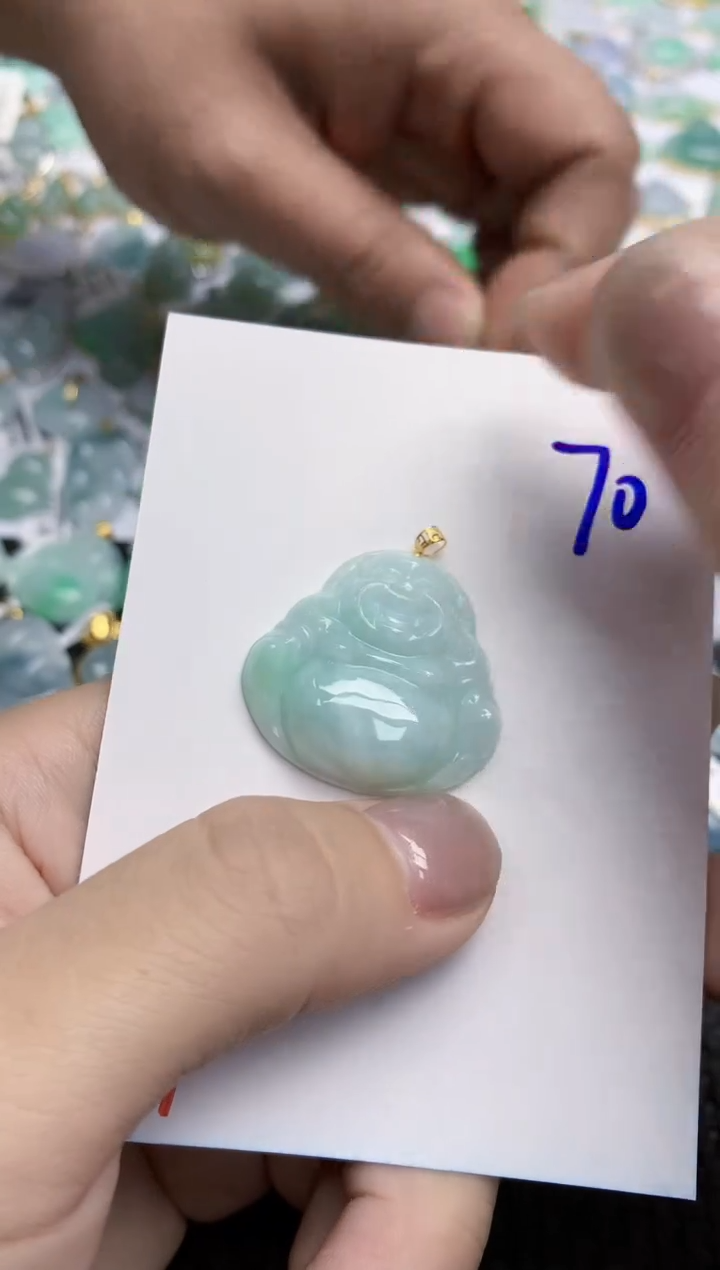 【闪购商品】翡翠颈饰18K金镶嵌天然翡翠A货