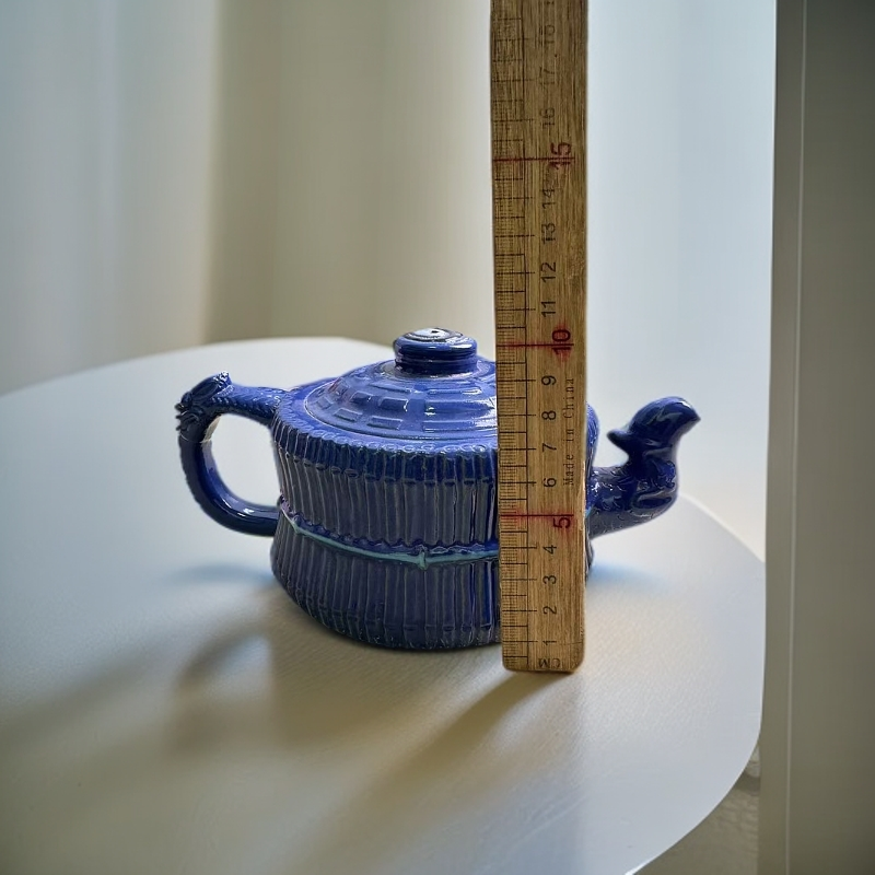 海外舶来品 纯手工制作 紫砂壶蓝色陶瓷全手工柴窑色釉复古中式