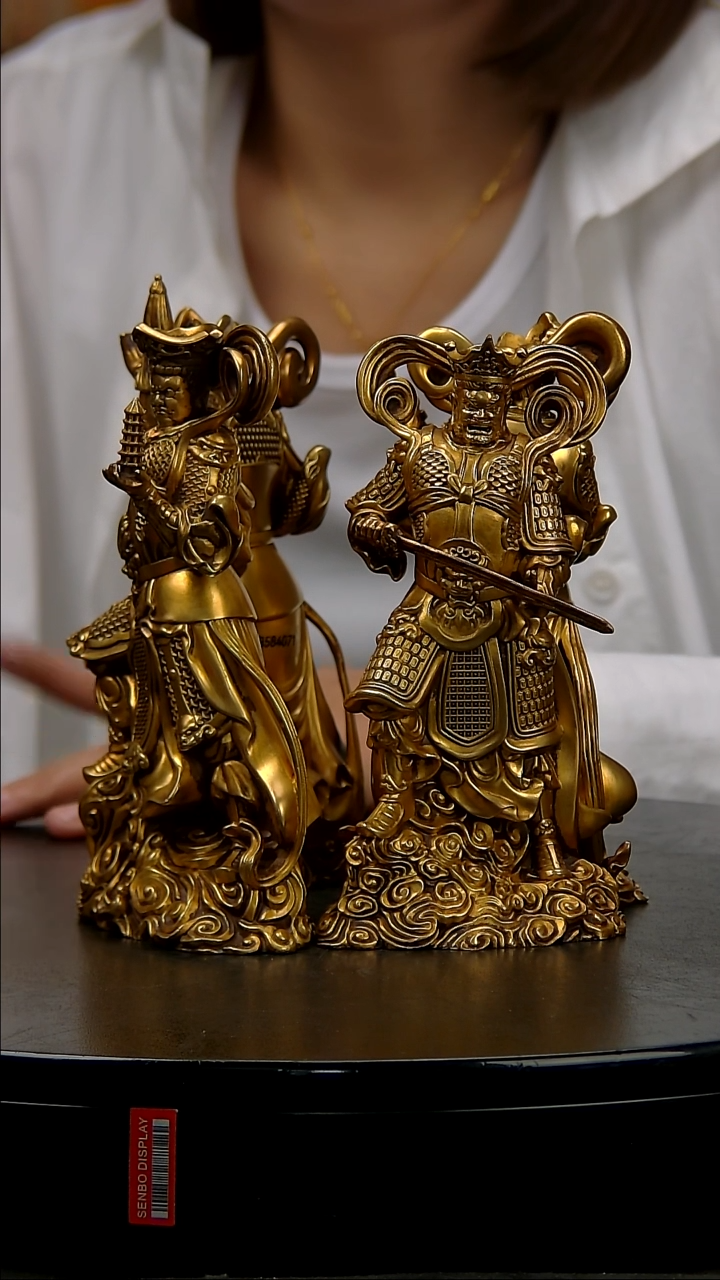 铜铜胎紫铜鎏金造像一套