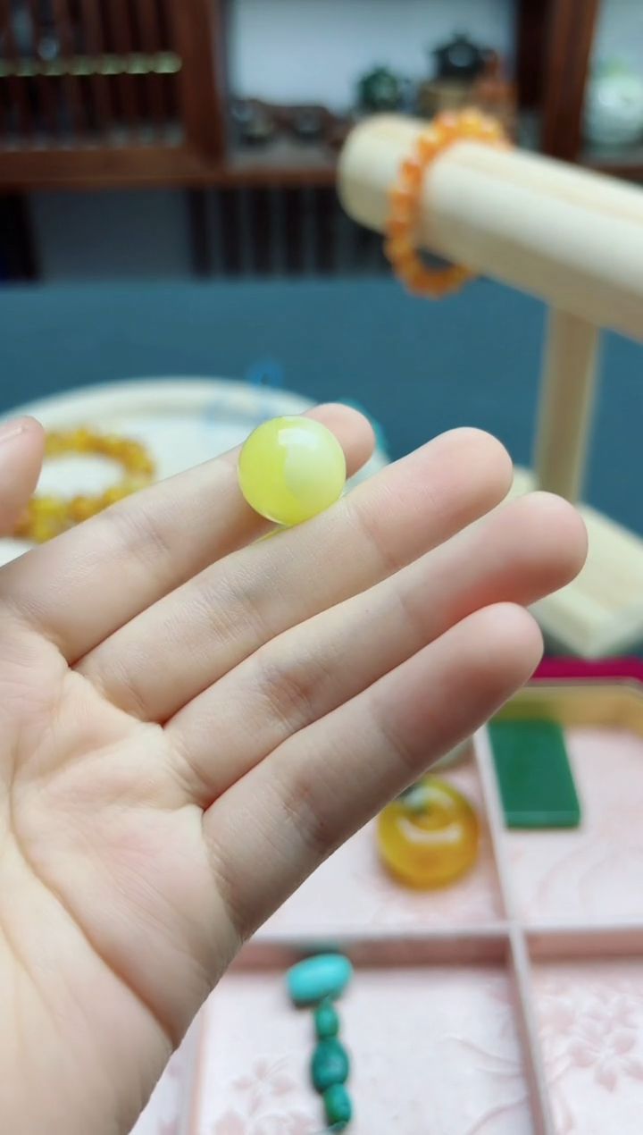 未镶嵌琥珀裸石蜜蜡16mm圆珠配饰*1 GW