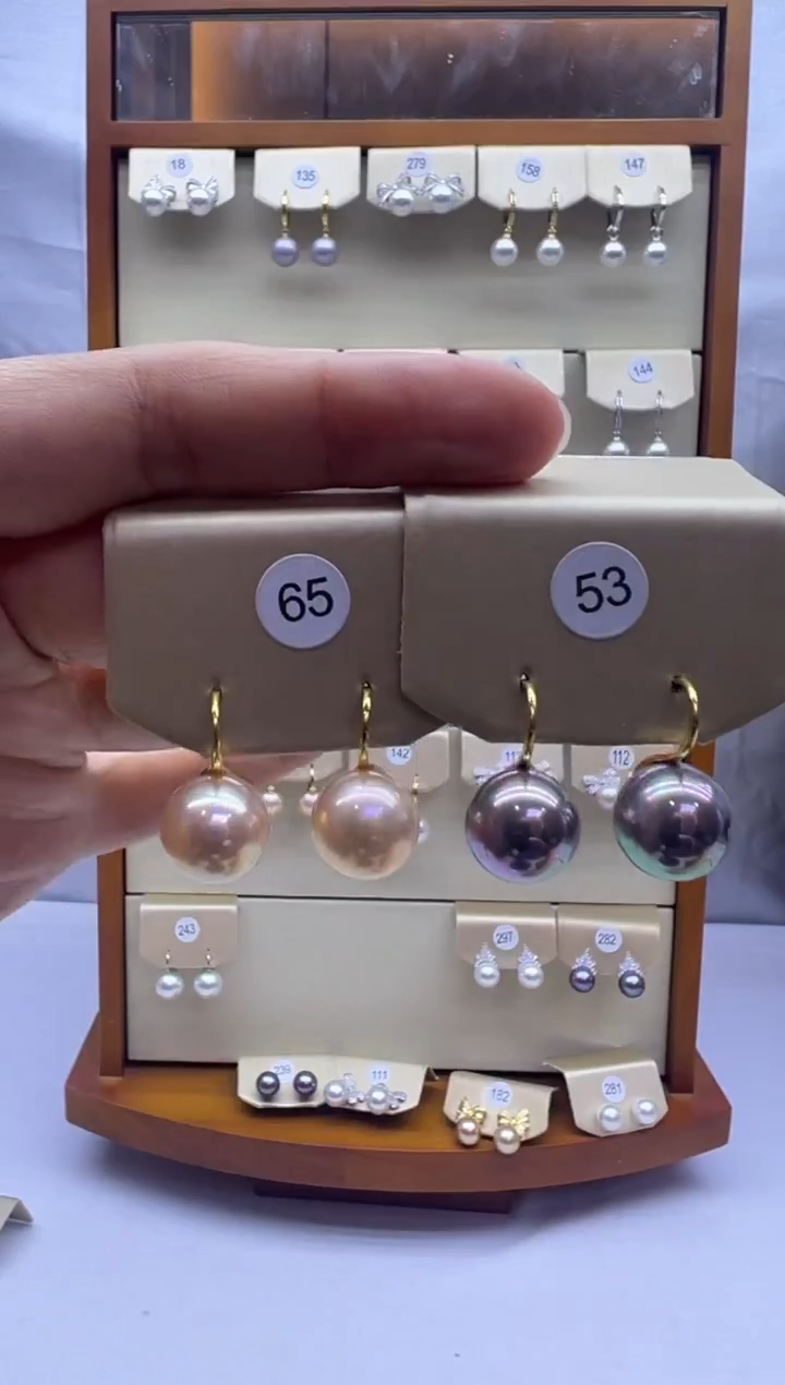 未镶嵌耳饰淡水珍珠65+53