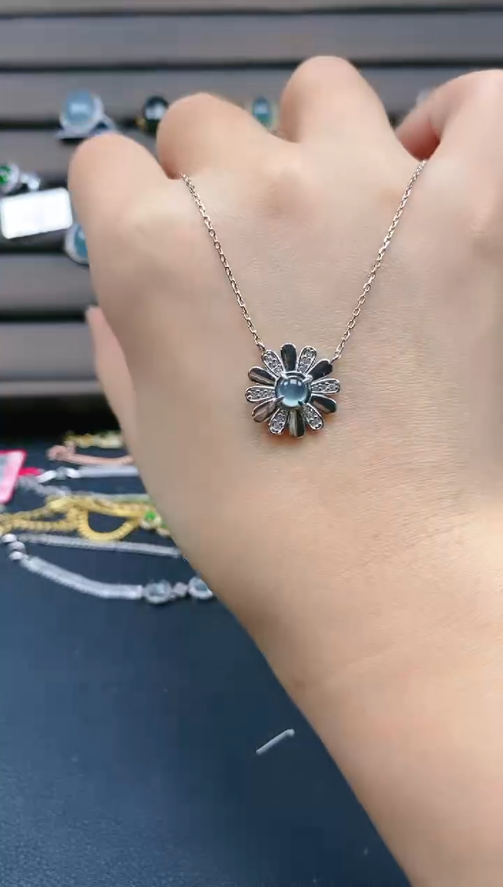 翡翠戒指银S925镶嵌1212