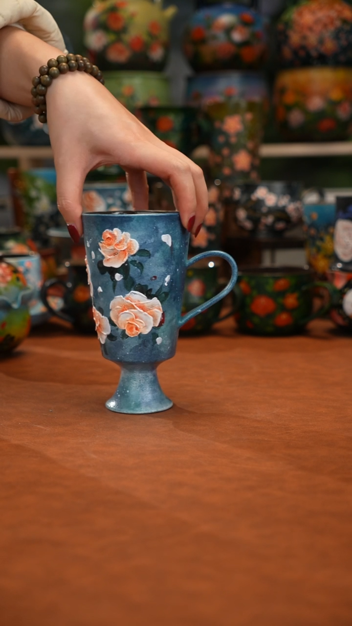 紫砂油画手绘釉下彩