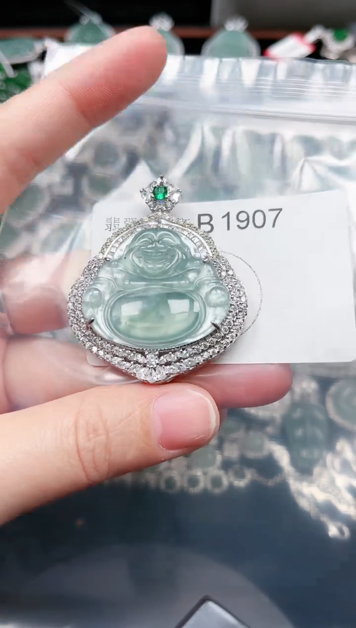 【闪购商品】翡翠颈饰未镶嵌赠皮绳1907