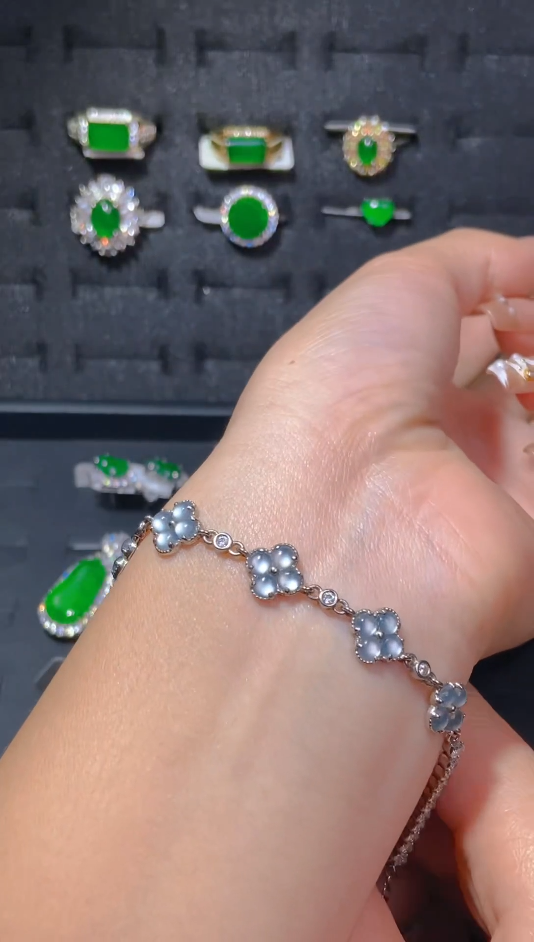 【闪购商品】翡翠手链未镶嵌天然翡翠A货87