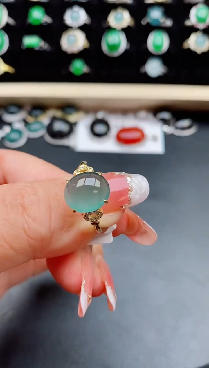 【闪购商品】翡翠戒指银S925镶嵌508050