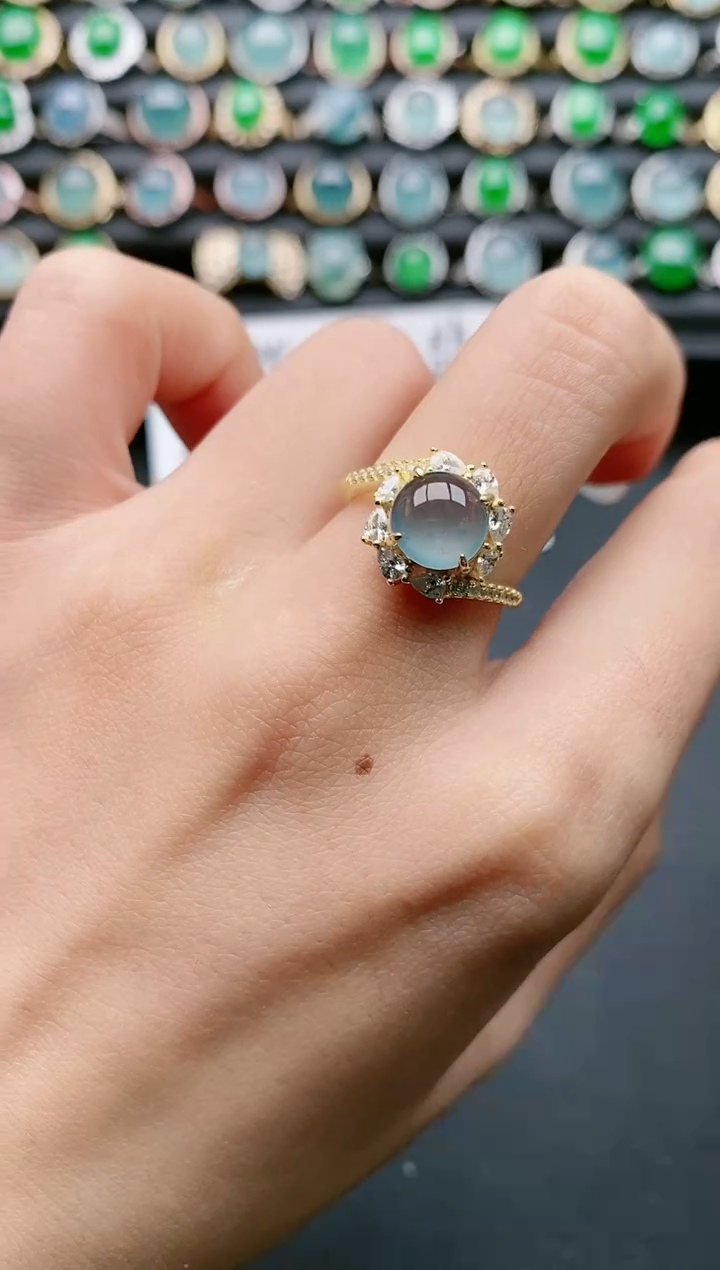 【闪购商品】翡翠戒指银S925镶嵌1111