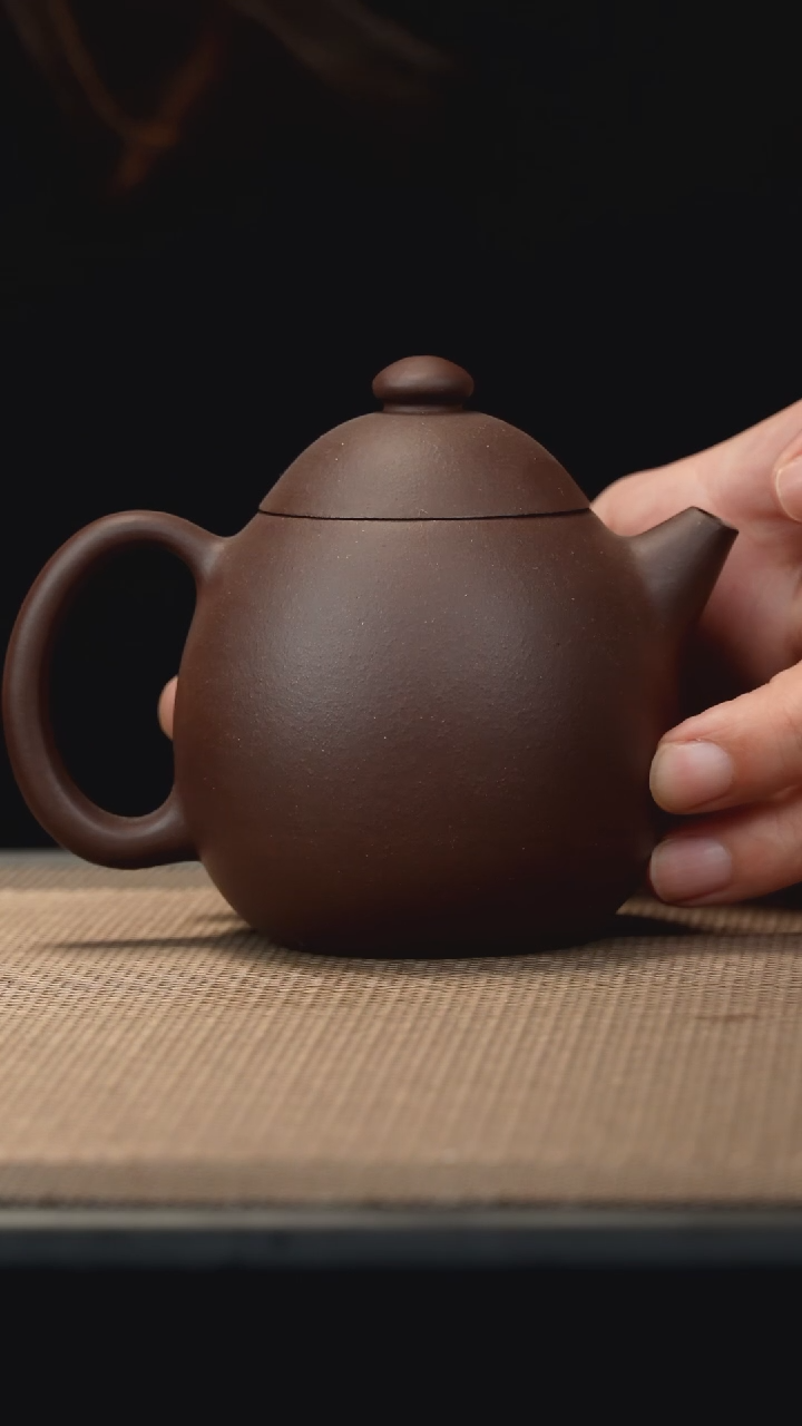 茶壶紫砂紫泥龙蛋230cc