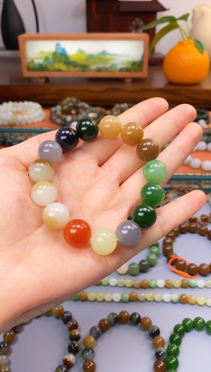 未镶嵌手串和田玉高配多宝