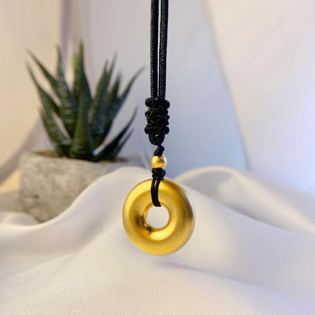 【优豪】足金古法平安扣吊坠经典黄金吊坠简约精致古法复古百搭