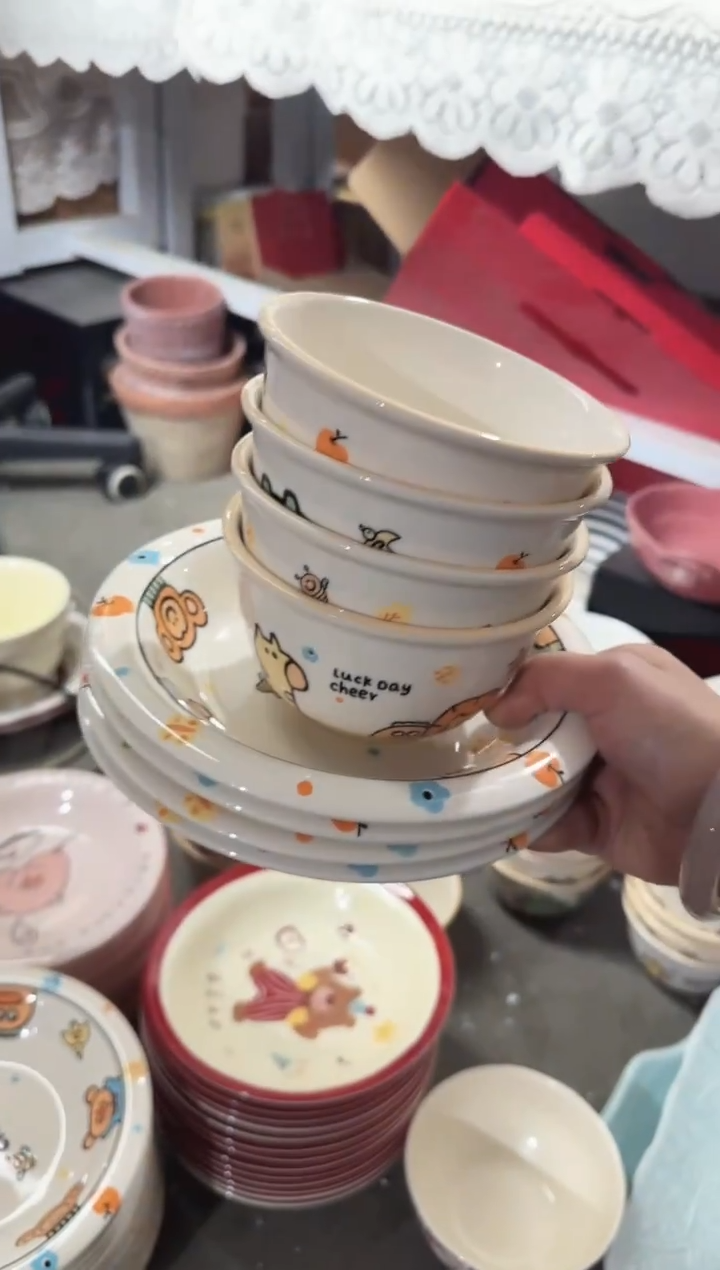 【孤品】【4碗4盘】孤品黑点针眼属正常基本无暇介意慎拍破损包赔