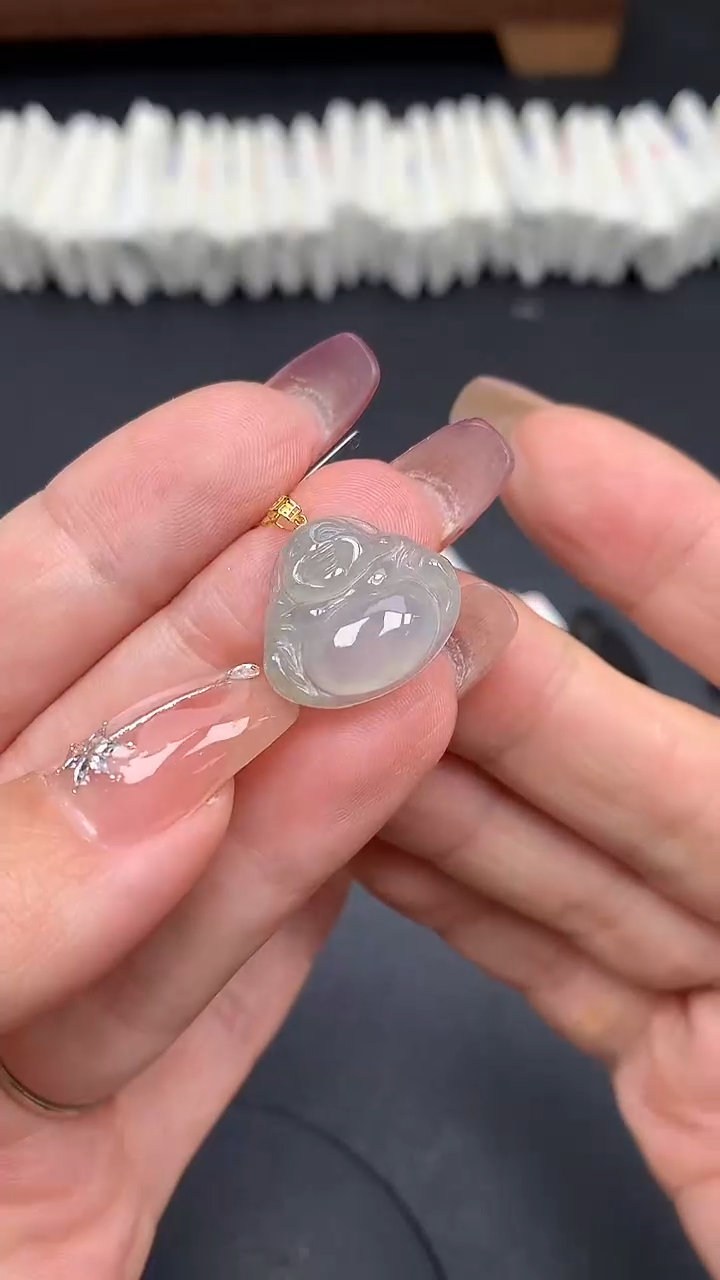 翡翠18K金镶嵌吊坠(不含链)MS190998