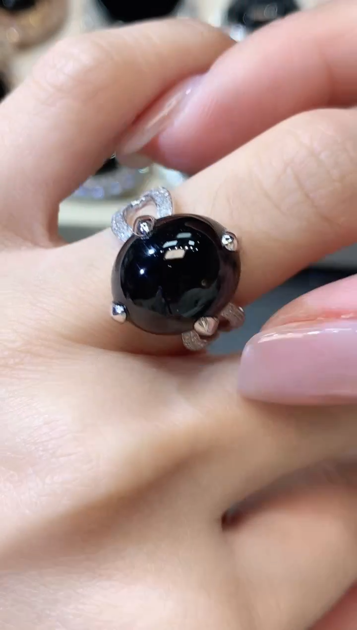 【闪购商品】翡翠戒指18K金镶嵌D45一件