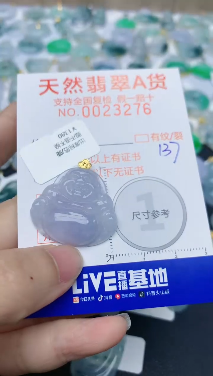 【闪购商品】翡翠颈饰18K金镶嵌天然翡翠A货    137