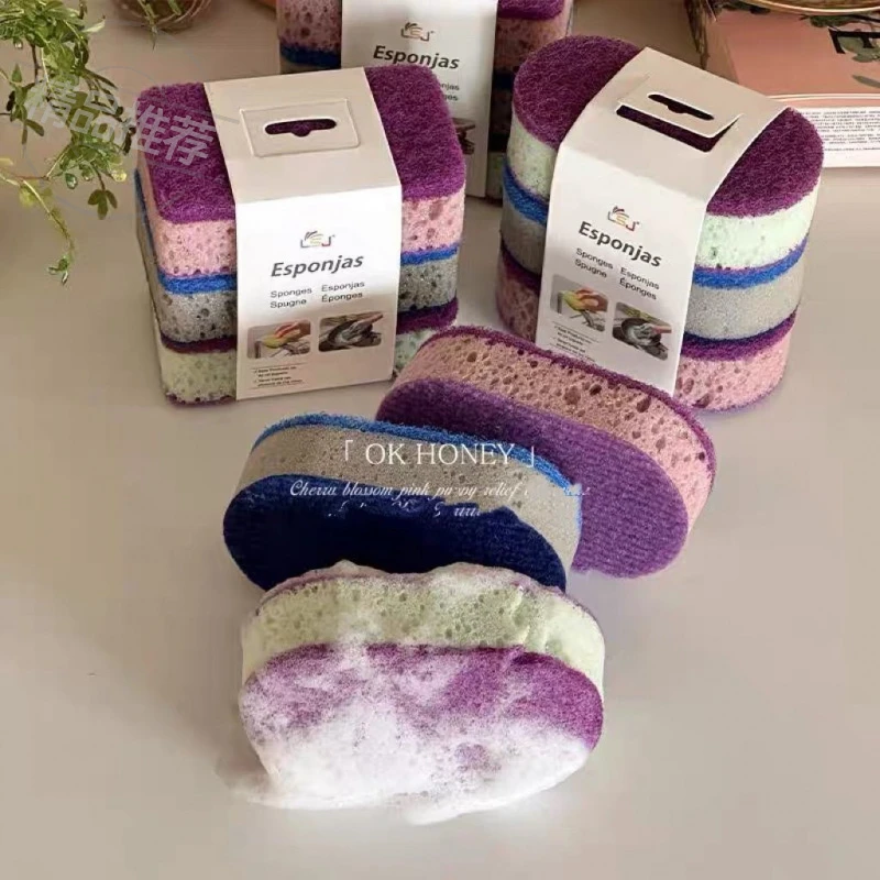 海绵擦清洁布碗刷家用抹布洗锅百洁布去污吸水洗碗中擦洗加厚ins0