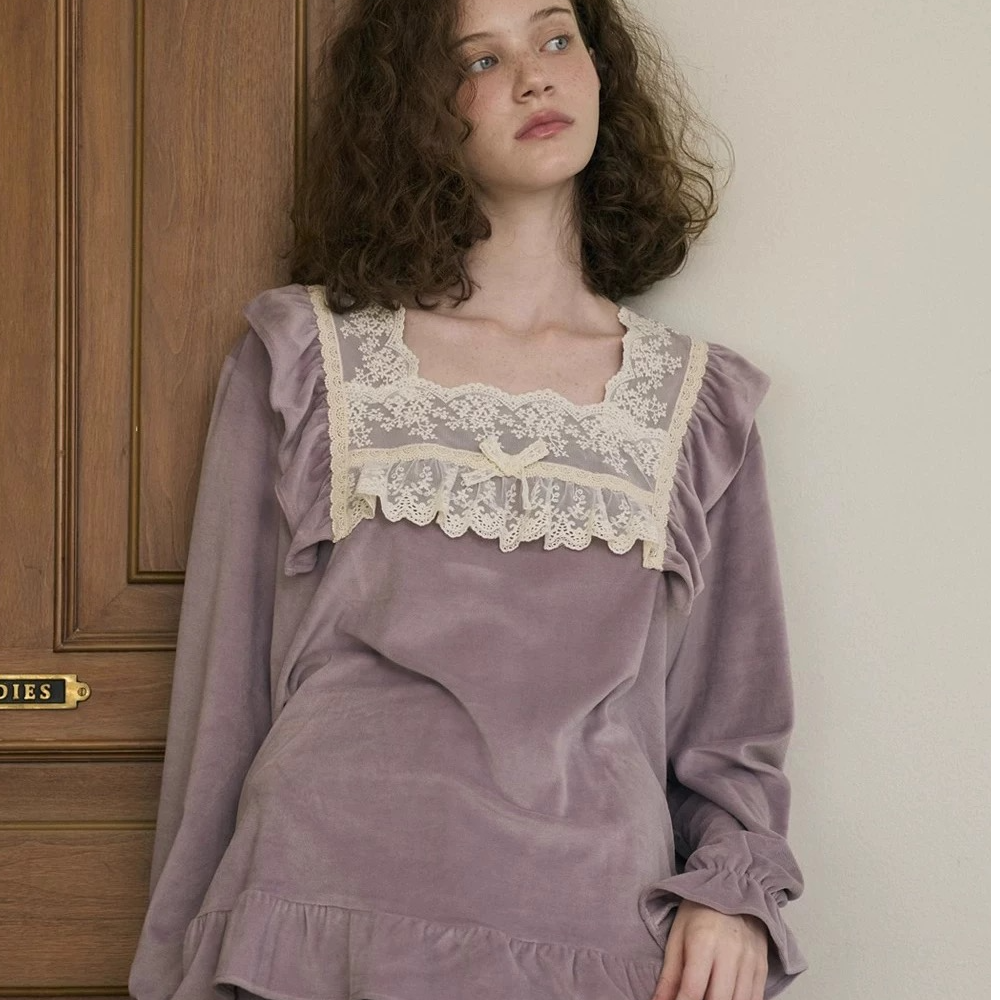 【A001-A040】秋冬睡衣海岛绒保暖睡衣长袖宽松休闲女家居服