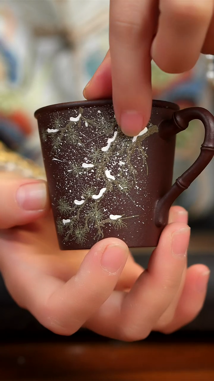 【闪购商品】紫砂茶壶紫泥把手杯  雪松