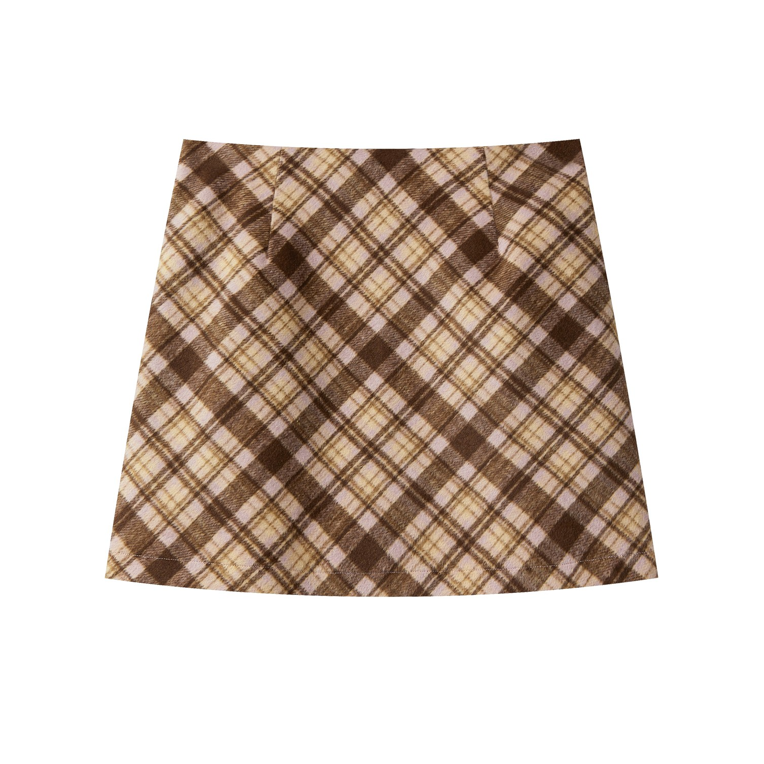 羊城故事-复古格纹高腰a字半身裙女冬气质百搭通勤短裙Y51256257