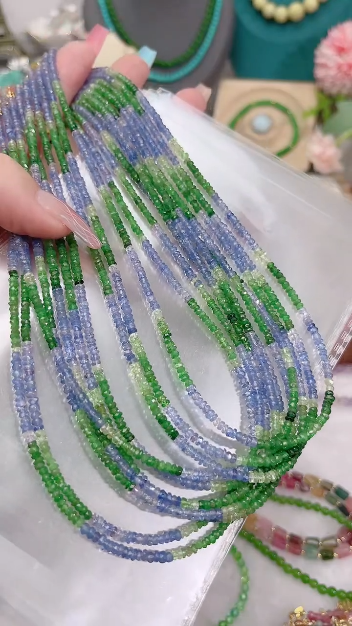 银S925镶嵌颈饰石榴石（沙弗莱）多样性发其一选其一399