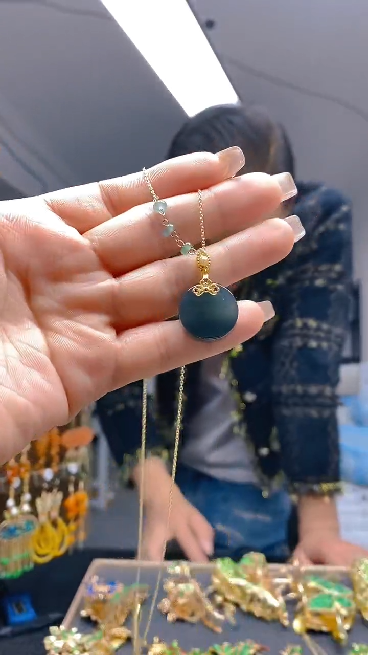 【闪购商品】翡翠耳饰合金89翡翠锁骨链