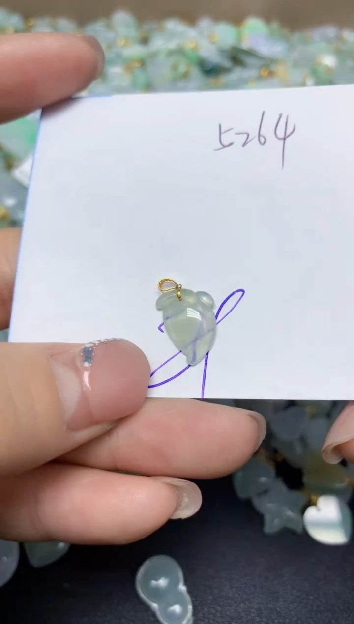 【闪购商品】翡翠挂件18K金镶嵌 天然翡翠A货