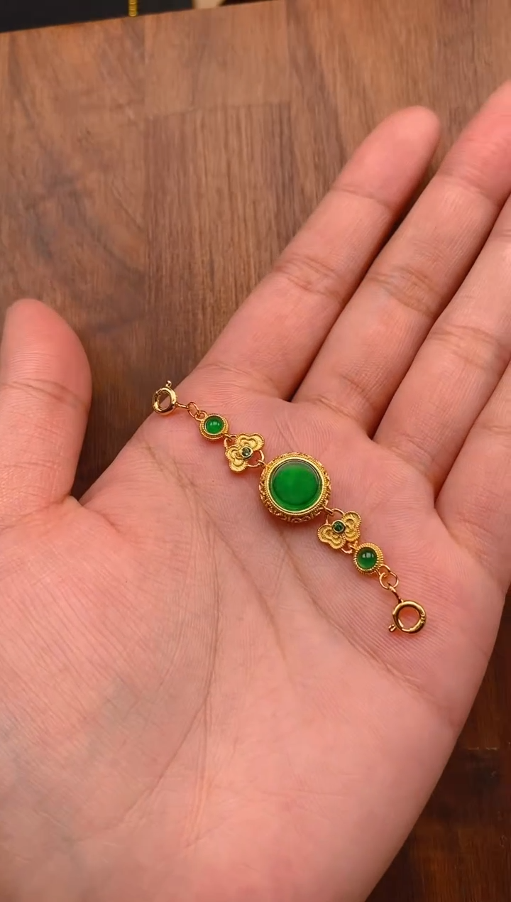 【闪购商品】翡翠吊坠(不含链)银S925镶嵌无事牌延长链