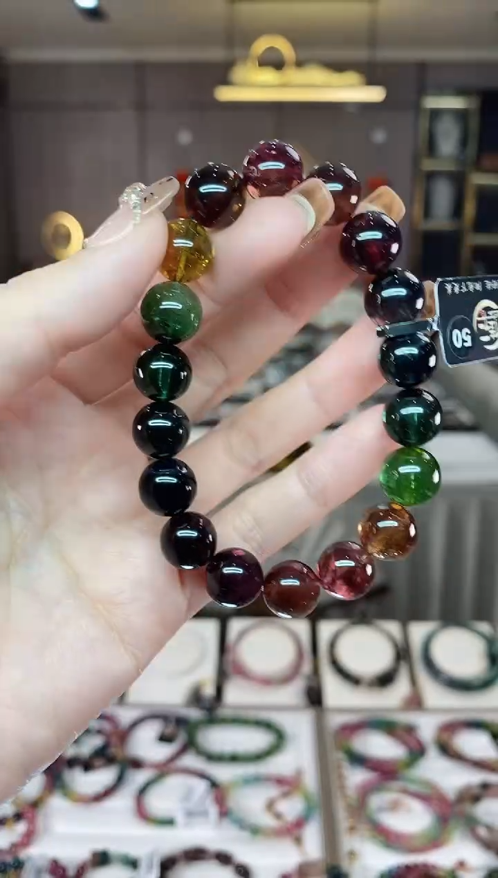 【闪购商品】碧玺收藏级单圈手串11mm+未镶嵌一物一证dan