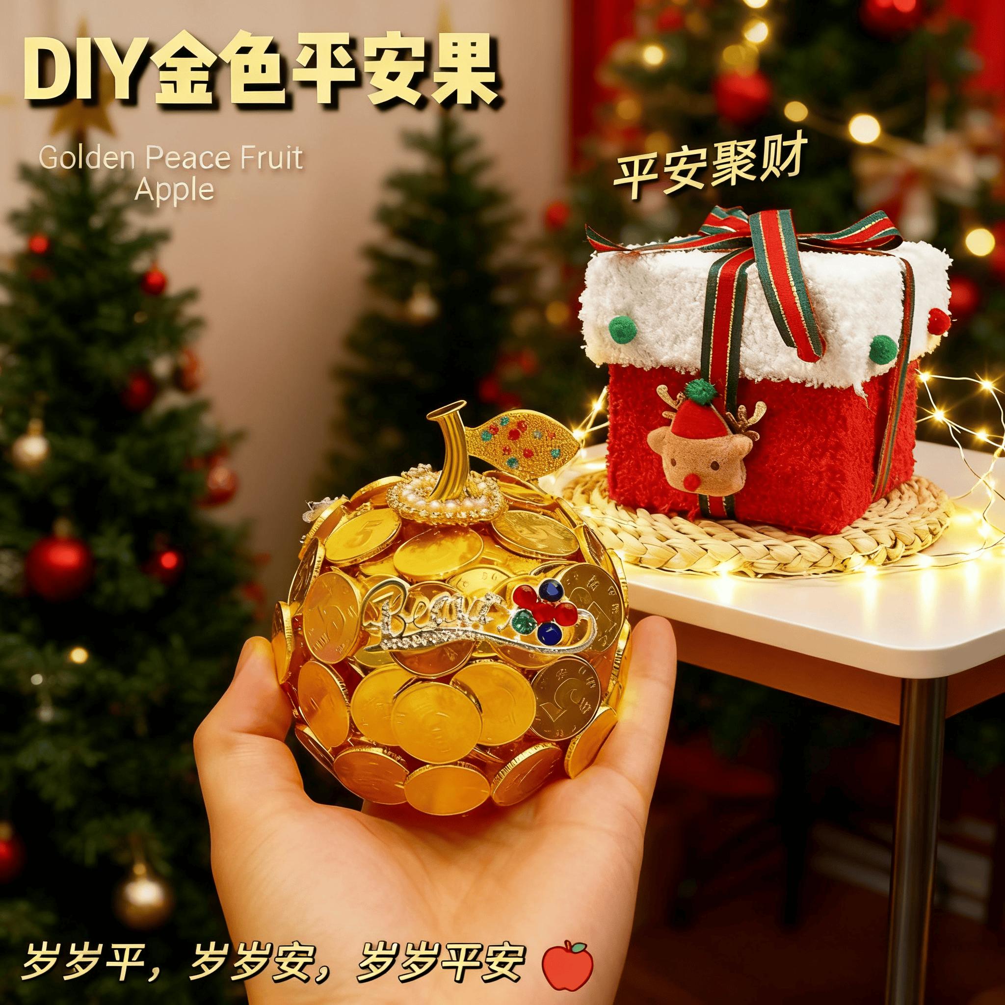 硬币苹果材料包岁岁平安手工金色平安果圣诞节创意礼物女朋友闺蜜