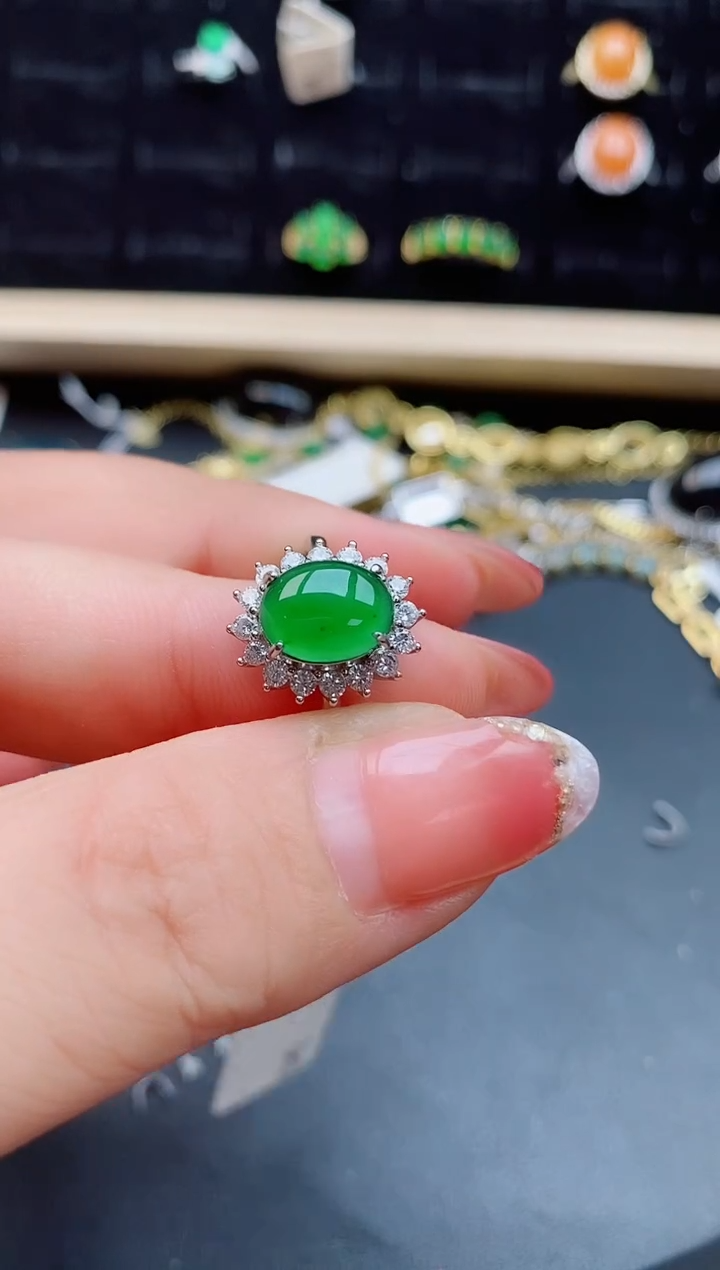 【闪购商品】翡翠戒指银S925镶嵌5080550