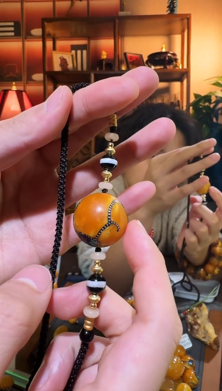 蜜蜡颈饰未镶嵌0884天然蜜蜡珠宝奇石