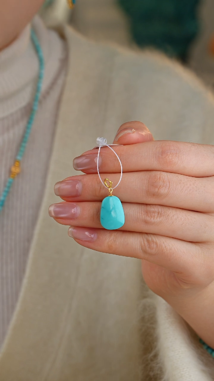 【闪购商品】绿松石吊坠(不含链)18K金镶嵌1