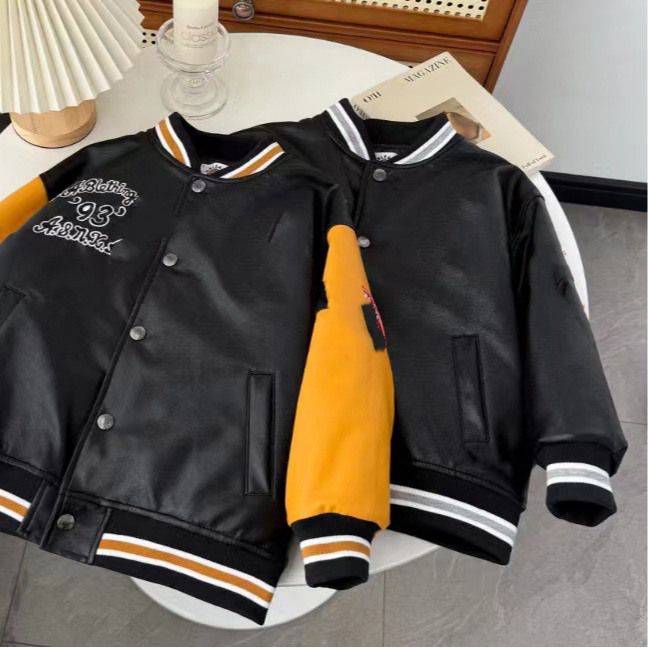 1032【高货PU】时尚百搭儿童夹克服