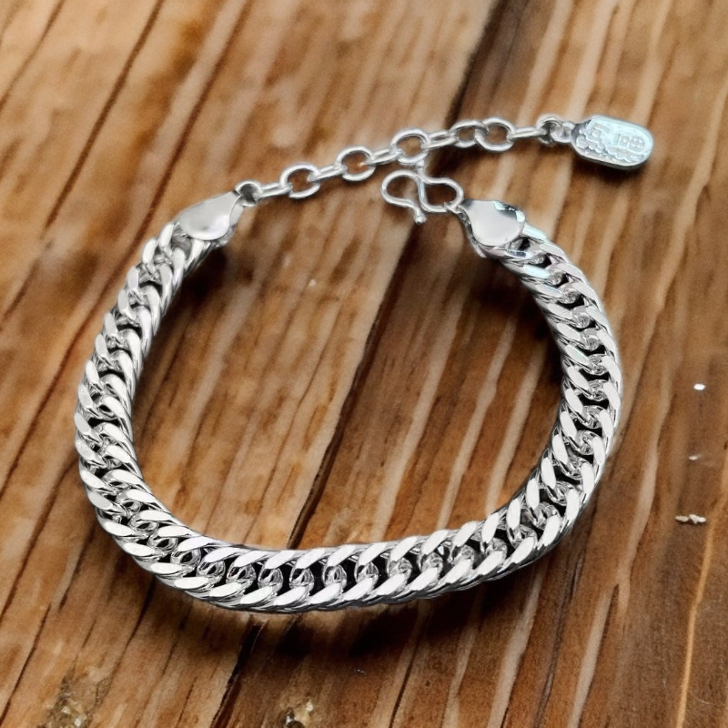 足银手链 时尚百搭古巴优雅手链