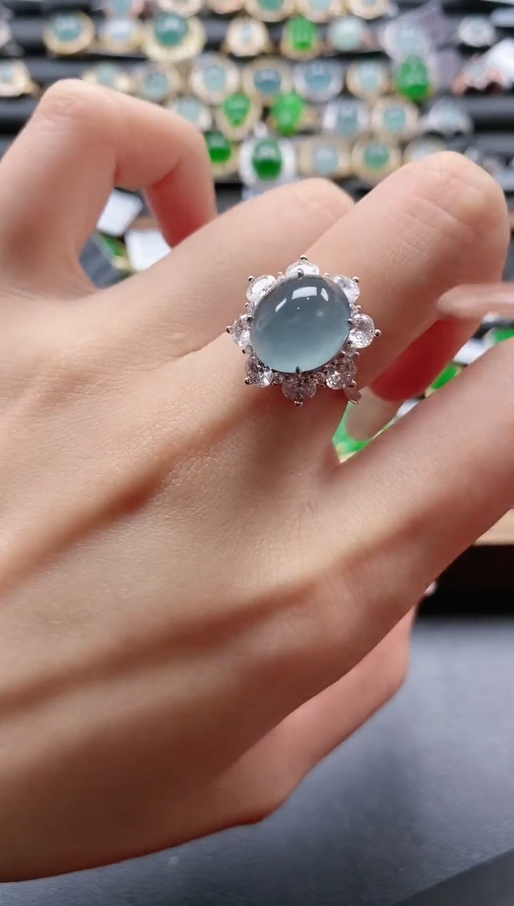 【闪购商品】翡翠戒指银S925镶嵌51151