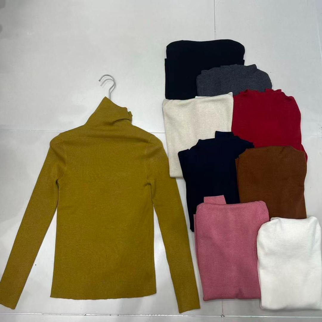 56990五色重磅质感净版高领打底毛衣上衣