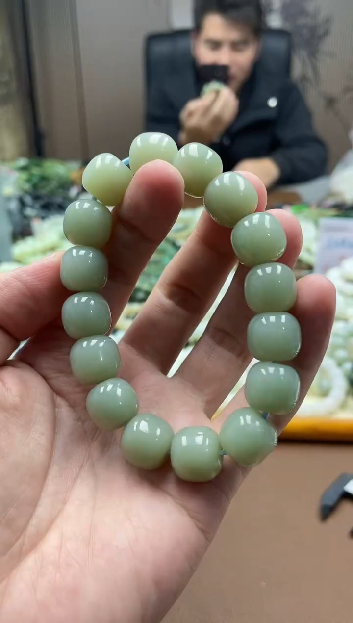 未镶嵌手串和田玉纯天然新疆且末蓝14老型