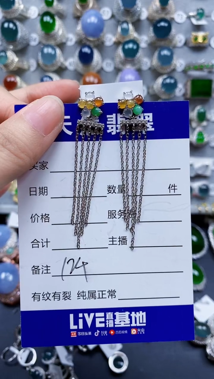 翡翠银S925镶嵌颈饰0124