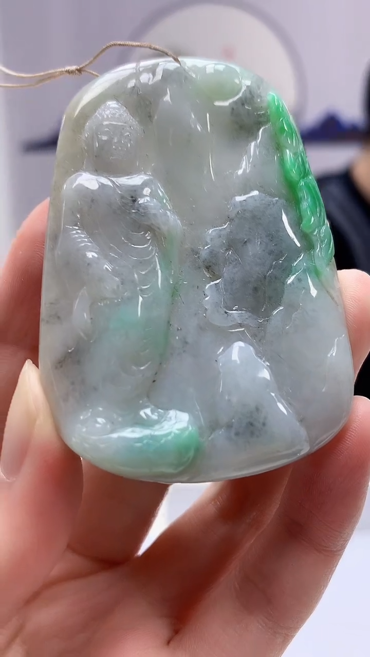 【闪购商品】定制翡翠未镶嵌14917zm-毛货挂件人物89