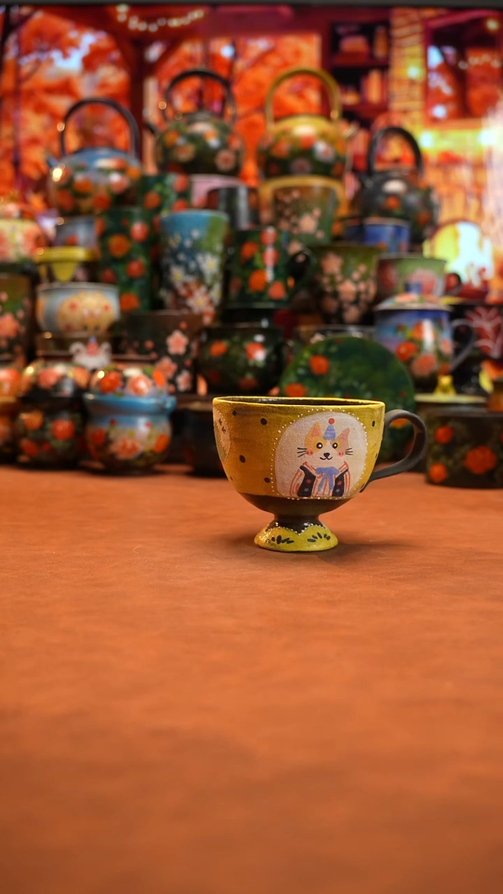 油画    釉下彩   杯子