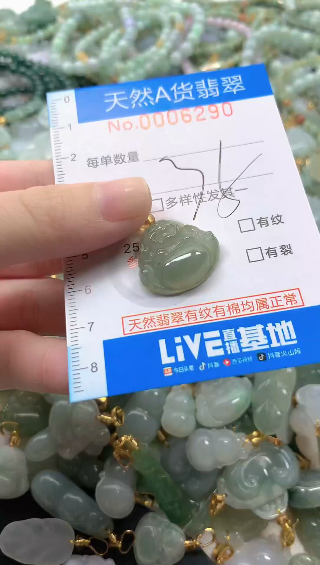 颈饰未镶嵌翡翠净货挂件-6290