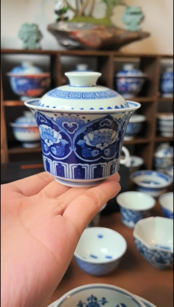 三兔马蹄盖碗100cc