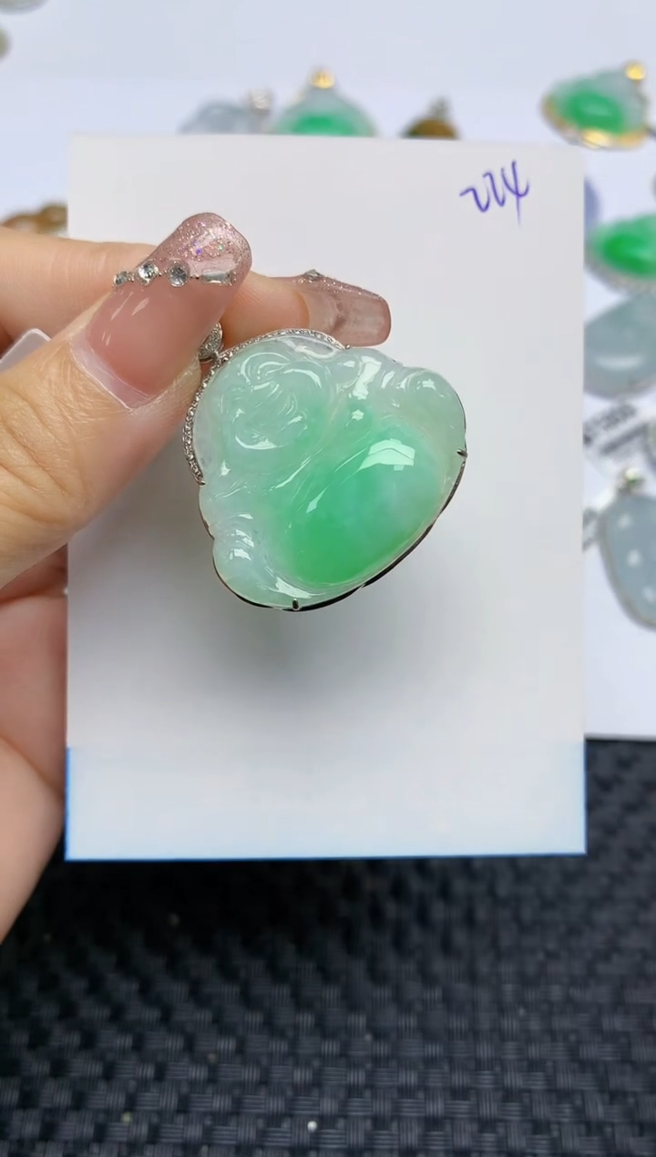 【闪购商品】翡翠颈饰18K金镶嵌天然A货翡翠 224